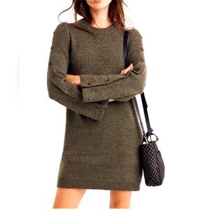 Madewell Donegal Button-Sleeve Sweater Dress